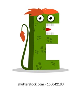 Letter E Monster, Vector Illustration