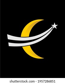 Letter E from moon logo design for company