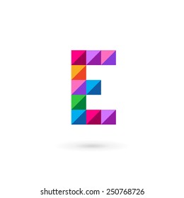 Letter E mosaic logo icon design template elements 