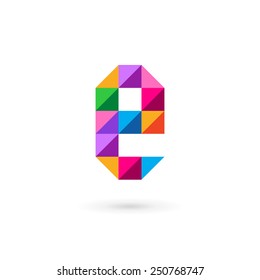 Mosaiklogo-Designelemente des Buchstaben E 