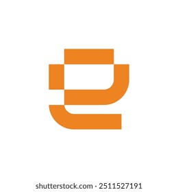 letter e motion lines abstract line logo vector 