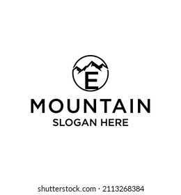 Letter e Mountain logo design