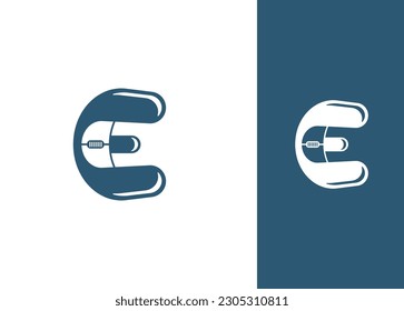 Letter E Mouse Logo Design - Logo Design Template
