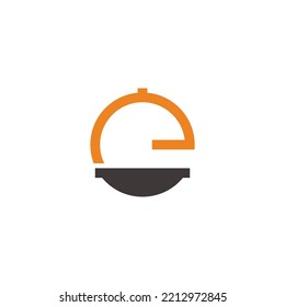 vector de logotipo de la cubierta alimenticia móvil de la letra e 