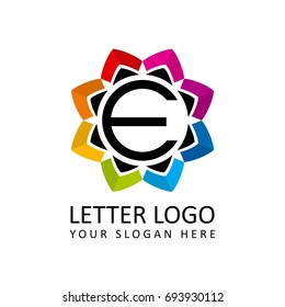 Letter E for Multimedia logo, beauty logo, nature logo, institute logo