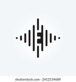 letter E Music logo design collection with gradient style