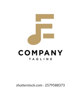 Letter E Music Note Logo Icon Vector