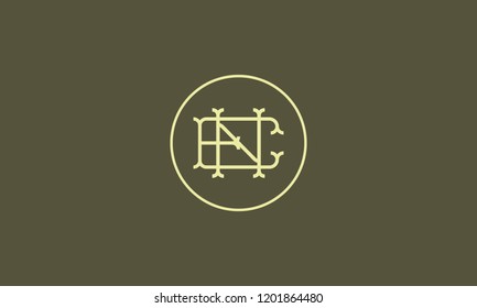 LETTER E AND N LOGO WITH CIRCLE FRAME FOR LOGO DESIGN OR ILLUSTRATION USE