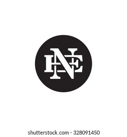 letter E and N monogram circle logo