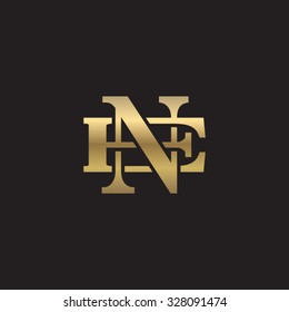 letter E and N monogram golden logo