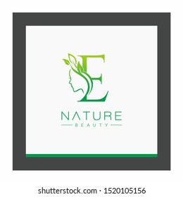 Letter E Nature Beauty Letter Logo Design Vector Icon