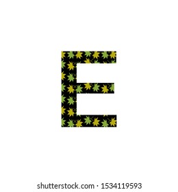 Letter E Nature leaves logo icon. Creative Vector  design concept green leaves on letter E.