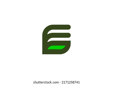 Letter E Nature Logo, combination of letter E and leaf
