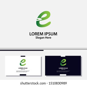 Letter E with nature modern logo and icon. vector design template.EPS10