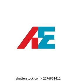 letter A and letter E and a negative space lightning bolt 