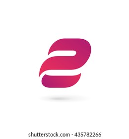 Letter E number 2 logo icon design template elements