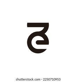 Buchstabe e Nummer 3 Geometrisches Symbol mit einfachem Logo, Vektorgrafik