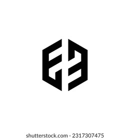 Letter E number 3 hexagon, technology geometric symbol simple logo vector