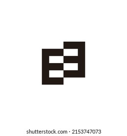 letter E and number 3 square geometric symbol simple logo vector