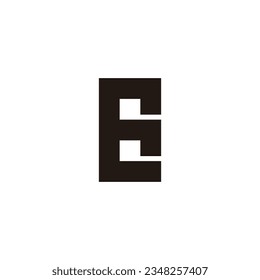 Letter E number 6 square geometric symbol simple logo vector