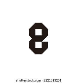 Letter e or number 8 geometric symbol simple logo vector
