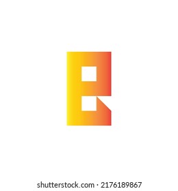 Letter e and number 8 square, outline geometric symbol simple logo vector