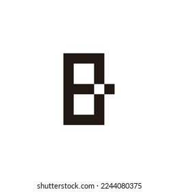 Letter E number 8 square geometric symbol simple logo vector
