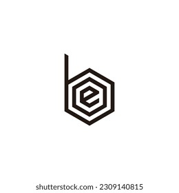 Letter e, o and b hexagon geometric symbol simple logo vector