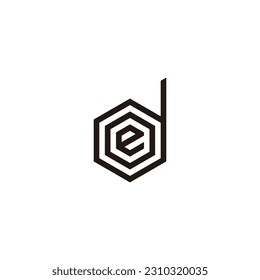 Letter e, o and d hexagon geometric symbol simple logo vector