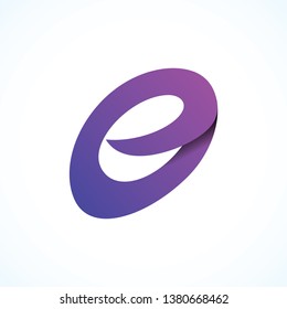 Letter e o logo sign, Paper material design, Vector