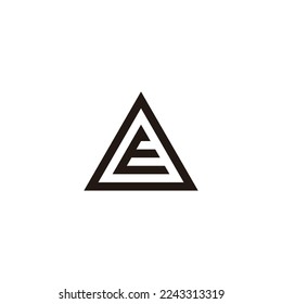 Buchstabe E in O, dreieckiges geometrisches Symbol, einfaches Logo, Vektorgrafik