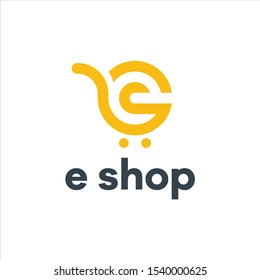 Letter E Online Shop Logo vector