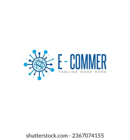 Vector del logotipo de la tienda en línea de la carta E, logotipo de comercio electrónico de compras en línea,
Logotipo creativo de conectividad de color azul carta E, plantilla de logotipo de colección de tecnología, conexión y destino para empresas.