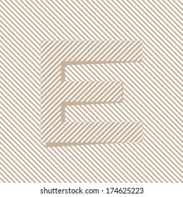 Letter E, Optical illusion alphabet, pixel character e