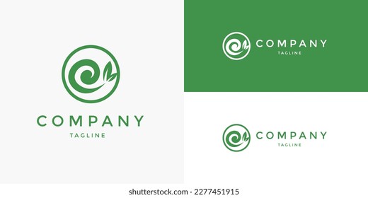 Letter E Organic Eco Environment Leaf Leaves Green Logo Design Concept Vector Template for Brand Business Company