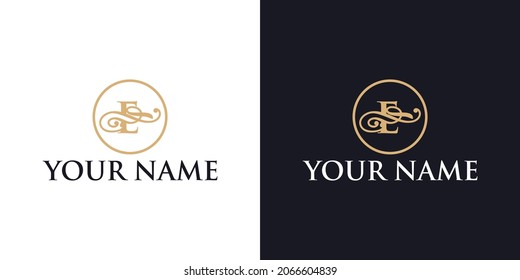 Letter E ornament luxury logo design