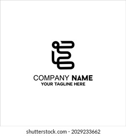 letter E outline logo vector