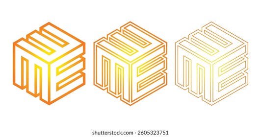 Letter E outline polygon logo design vector icon symbol template