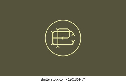 LETTER E AND P LOGO WITH CIRCLE FRAME FOR LOGO DESIGN OR ILLUSTRATION USE