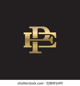 letter E and P monogram golden logo
