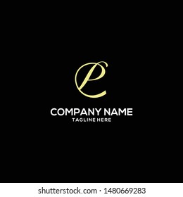 Letter E and P. PE logo design vector template
