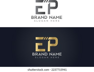 Letter E P Typography vector logo icon design