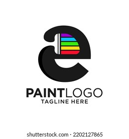 Letter E Paint Logo Design Template Inspiration, Vector Illustration.