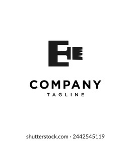 Letra E Icono de logotipo de pintura vector template.eps