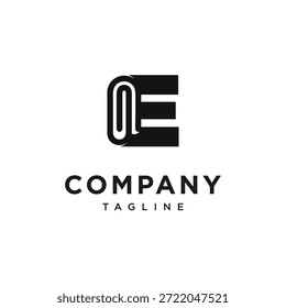Letter E Paper Clip Logo Icon Vector