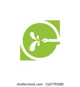 letter e pen ink negative space logo