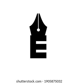 diseño de icono de lápiz de letra E
