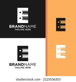 Letter E Pencil Logo Design Template Inspiration, Vector Illustration.