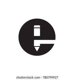 Letter E with pencil negative space 