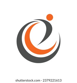 letter e people logo icon vector design